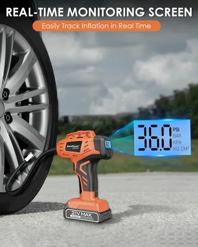 Miniatura 7 de KeenPower Compresor de aire portátil para inflador de neumáticos, 2 veces más rápido, inflador de neumáticos de mano de 160 PSI alimentado por