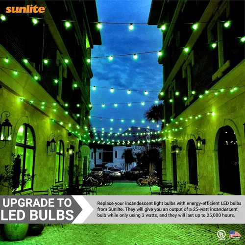 Miniatura 6 de Sunlite 80146 - Foco de luz LED de color A19, 3 W (equivalente a 25 W), base mediana E26, no regulable, certificación UL, decoración de fiestas