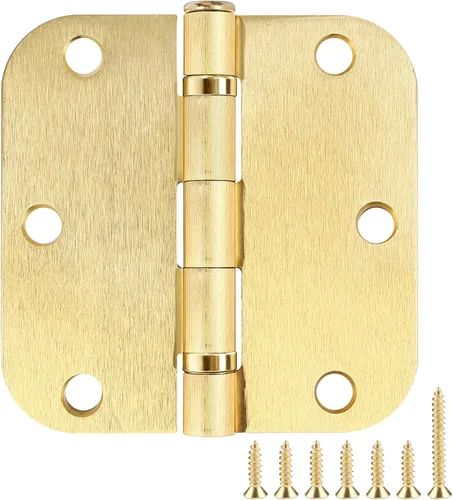 Miniatura 15 de Paquete de 12 bisagras redondeadas para puerta, con radio de 5/8 de pulgada, negro mate, 3.5 x 3.5 pulgadas Negro mate redondeado