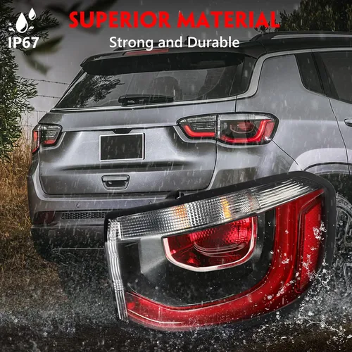 Miniatura 7 de Luz trasera exterior derecha Huray Compatible con Jeep Compass 2017-2021 Luz de cola RH Lámpara de cola Luz de freno Accesorio de montaje de RH