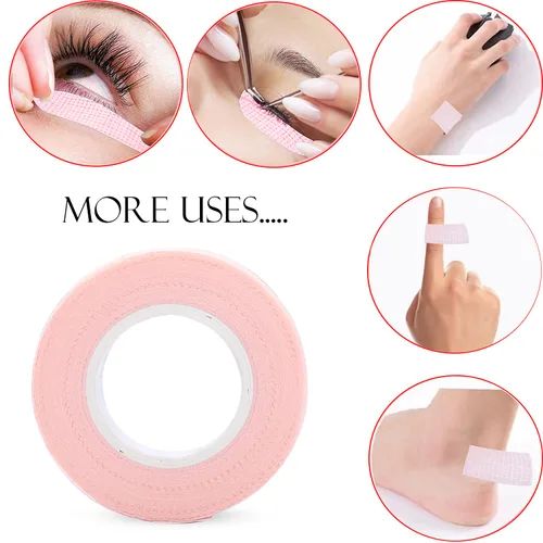 Miniatura 3 de 6 rollos de cinta adhesiva para pestañas, cinta adhesiva de tela para extensión de pestañas, cinta de microporo transpirable de tela