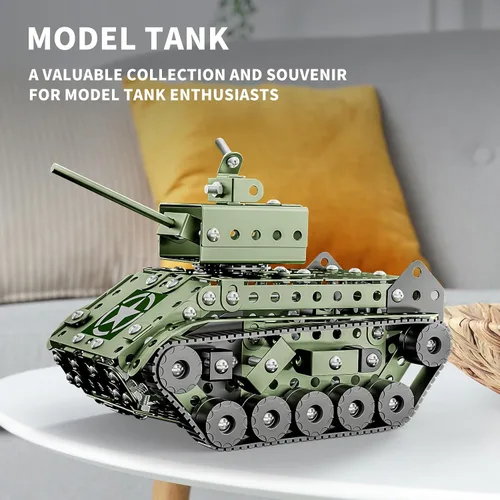 Miniatura 2 de Lucky Doug Juego de 284 piezas de proyectos de construcción STEM, tanque de ejército modelo, juguetes de construcción para niños de 8 a 12 años, kit