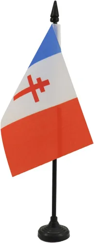 Miniatura 157 de United Kingdon Coat of arms Table Flag 5'' x 8'' - UK - British - England Desk Flag 21 x 14 cm - Black plastic stick and base - AZ FLAG Escudo