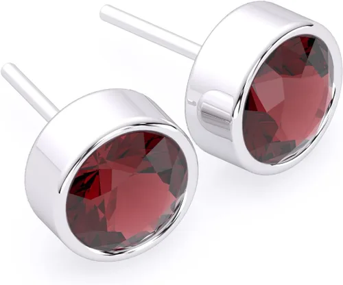 Aretes tipo dormilona de plata de ley, aretes de tuerca de color piedra natal, aretes de cristal de calidad AAA+ con certificado y garantía, aretes