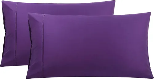 PiccoCasa Juego de 2 fundas de almohada de uva de tamaño estándar, fundas de almohada súper suaves con cierre de cremallera, fundas de almohada 100%