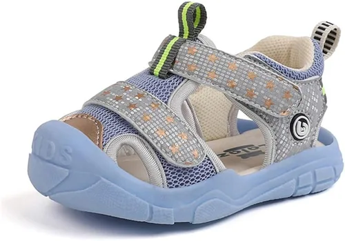 Sandalias de verano para niños pequeños, sandalias deportivas para niños, puntera cerrada, correa atlética, zapatos de agua para playa