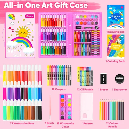 Miniatura 2 de iBayam Suministros de arte, paquete de 149 unidades, kit de dibujo, juego de arte de pintura, kit de arte, caja de regalo, artes y manualidades