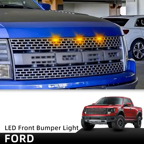 Miniatura 9 de Kits de luces de marcha para rejilla delantera F150 para 2010-2014/2017+ F-ord F150 SVT R.aptor Pickup, luces de conducción diurna DRL, lámparas