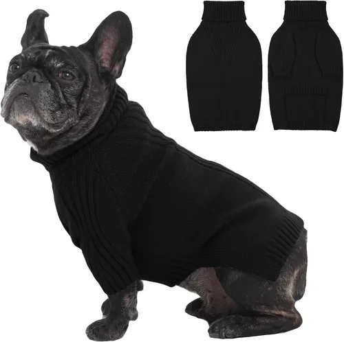 Miniatura 89 de IECOii Suéter extragrande para perro, suéteres térmicos cálidos para perros de raza gigante, ropa de punto, cuello alto de invierno, elástica