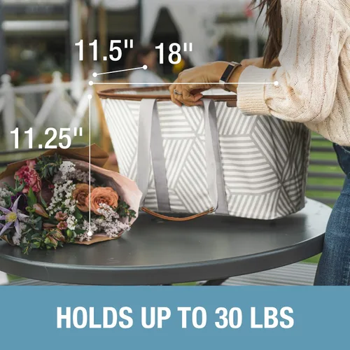 Miniatura 5 de CleverMade Collapsible LUXE Tote, 30L Foldable Grocery Shopping Bag, Reusable