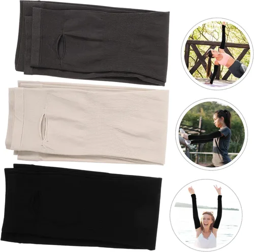 Miniatura 8 de 6pairs Sunscreen Arm Sleeves for Men Women Spf Uv Protection Ice Silk Padded Arm Guards for Gaming Cycling Outdoor