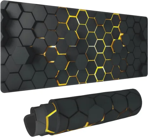 Miniatura 17 de Alfombrilla de mouse grande de gato negro XL extendida para juegos de anime, alfombrilla de escritorio larga con base de goma antideslizante