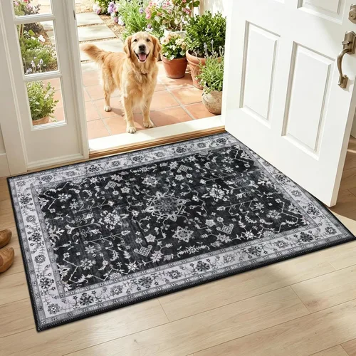 Miniatura 140 de HEBE Alfombra Pasillo 2'x10' Lavable Vintage Desgastada Alfombras de Área Antideslizante Alfombra de Lavandería Boho Alfombras de Piso para Pasillos