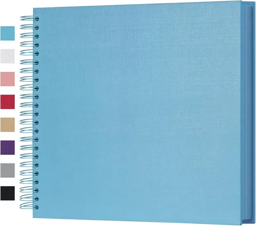 Miniatura 18 de potricher Álbum de scrapbook DIY de 10 x 10 pulgadas, 80 páginas de papel kraft grueso negro en blanco, libro de recuerdos para bodas y aniversarios