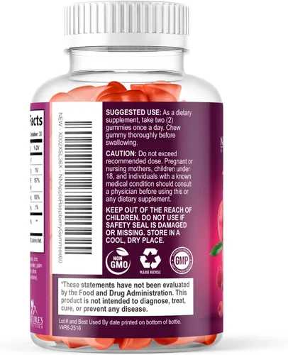 Miniatura 8 de Gomitas de vinagre de sidra de manzana, 1000 mg por porción, suplemento de vitaminas ACV de máxima fuerza sin azúcar, fórmula avanzada, vitamina B12