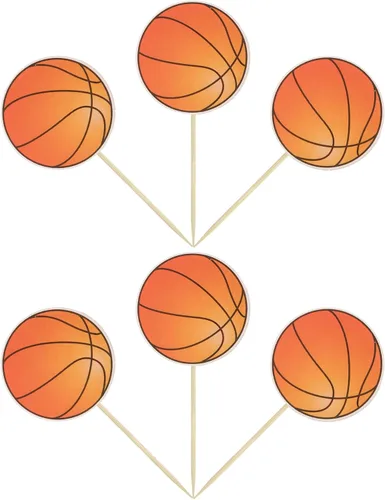 Miniatura 3 de 36 piezas de adornos para cupcakes de baloncesto, estrellas, bolas deportivas, adornos para cupcakes para jugadores de baloncesto, decoración