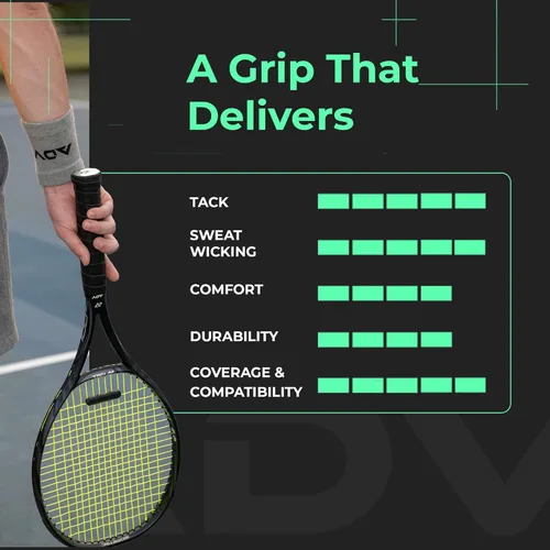 Miniatura 6 de ADV MaxTac Tacky Tennis Overgrip - Paquete de 6 Empuñaduras de Tenis Antideslizantes Extremadamente Pegajosas Overgrip - Cinta de Agarre