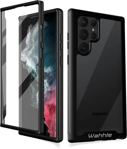 Funda compatible con Samsung Galaxy S22 Ultra, protector de pantalla integrado de cuerpo completo, a prueba de golpes, ajuste delgado, funda