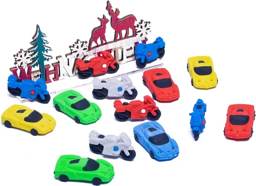 Miniatura 3 de Mini borradores para niños, mascotas de escritorio a granel para niños, borradores de automóvil para aula, 14 piezas de borradores divertidos