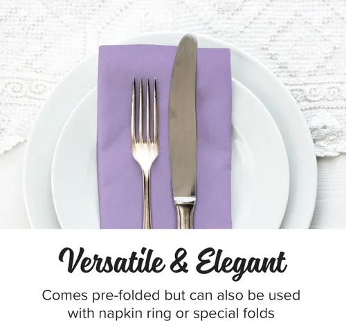 Miniatura 2 de SimuLinen Servilletas de cena con tacto de lino morado o lavanda, servilletas desechables kosher similares a la tela, para bodas y duchas, 16 x 16