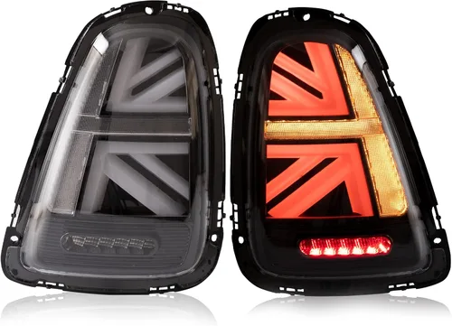VLAND Union Jack - Conjunto de luces traseras compatible con BMW Mini Cooper R56 R57 R58 R59 2007-2013, lámpara trasera con DRL de arranque