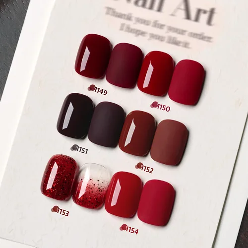 Miniatura 6 de GAOY - Juego de 6 esmaltes de uñas en gel de color rojo borgoña, incluido el kit de esmaltes en gel de color rojo vino cereza oscuro con luz