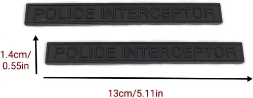 Miniatura 3 de 2 emblemas de metal 3D de interceptación de policía para automóvil, insignia de policía, guardabarros, maleta, insignias deportivas, placa