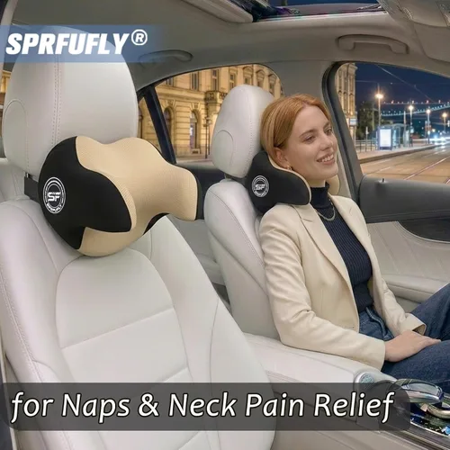 Miniatura 8 de Almohada realmente útil para reposacabezas de coche, almohada para el cuello del coche para dormir con correa ajustable, 100% espuma viscoelástica