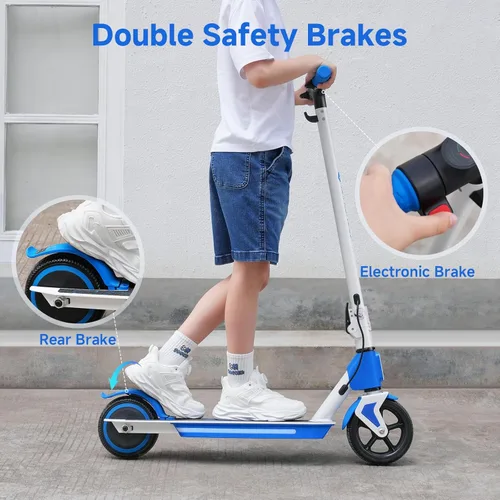 Miniatura 4 de isinwheel Electric Scooter for Kids Ages 6-14, 200W/250W Foldable Kids Electric Scooter with 3 Speeds (5/8/12 Mph), Adjusrable Handerbar, Dual 200W
