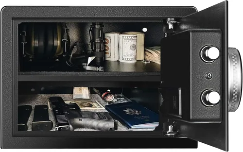 Miniatura 5 de Caja de seguridad biométrica para el hogar, caja de seguridad con cerradura biométrica para armas, caja de dinero para joyería, arma de fuego