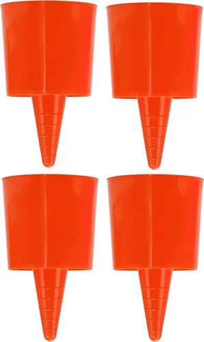 Miniatura 2 de Iconikal Juego de 4 posavasos de arena para playa y soporte para bebidas, color naranja