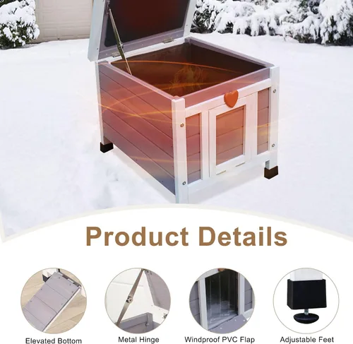 Miniatura 5 de Casa para gatos resistente a la intemperie para gatos al aire libre en invierno, refugio para gatos al aire libre 100% aislado en todo el perímetro