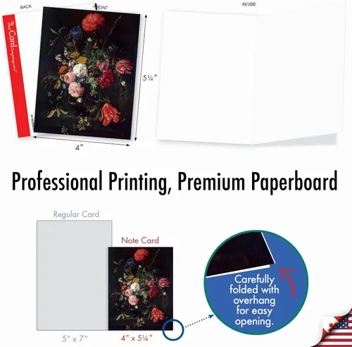 Miniatura 6 de The Best Card Company - 10 tarjetas de notas en caja con flores - Tarjetas de notas florales surtidas en blanco a granel (4 x 5.12 pulgadas)