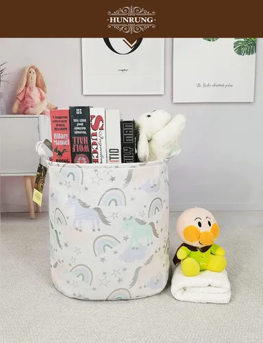 Miniatura 5 de Cesta grande para la lavandería, contenedor organizador de dibujos animados para guardería, juguetes, lavandería, ropa de niños, cestas de regalo