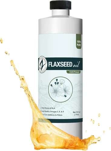Zatural Aceite de linaza prensado en frío – Aceite de semilla de lino líquido 100% puro sin OMG, vegano Omega-3 rico en ALA, perfecto para
