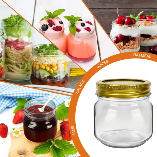Miniatura 4 de Betrome Tarros Mason de 8 onzas, paquete de 30 tarros de vidrio de 8.1 fl oz con tapas de boca regular, recipientes de almacenamiento de vidrio