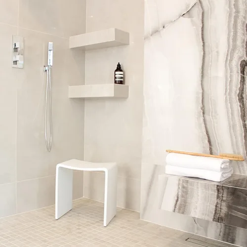 Miniatura 5 de Shower Buddy Taburete ligero para ducha y baño (hormigón mate)