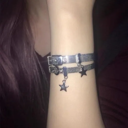 Miniatura 4 de RICHTRUE 2 pulseras Y2k accesorios Y2k accesorios Grunge Y2k pulsera estética Y2k para mujer, accesorios punk