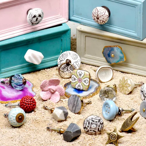 Miniatura 6 de 6 pomos para gabinete, pomos de ratán para muebles, pomos bohemios, tiradores de tocador bohemios, perillas de barra en T para cajón de aparador