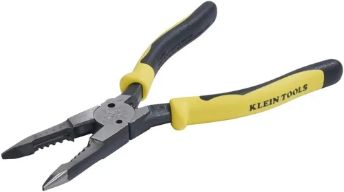 Miniatura 3 de Klein Tools J206-8C Alicates de punta larga multiuso con resorte, fabricados en Estados Unidos, acero forjado con mangos Journeyman de material dual