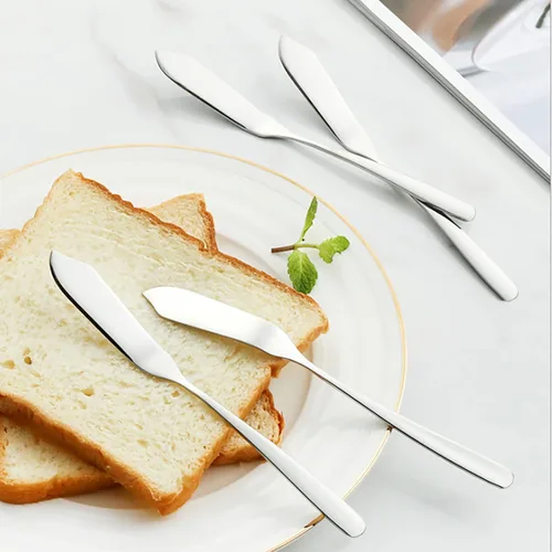 Miniatura 2 de VANRA Juego de cuchillos esparcidores de queso, 4 piezas, cuchillo de mantequilla de acero inoxidable, sándwich, condimento, mermelada, pan, crema