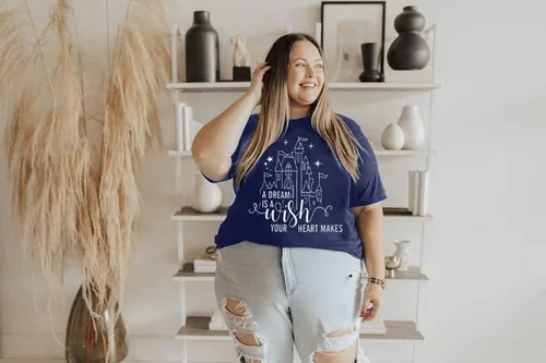 Miniatura 2 de A Dream is a Wish Your Heart Makes Camisa de talla grande para mujer, divertida camiseta con estampado de letras de castillo, regalo inspirador