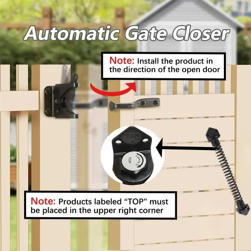 Miniatura 3 de HOME MASTER HARDWARE Muelle de puerta de 11 pulgadas con cierre automático para exteriores, resistentes, color negro, cierre automático de puerta