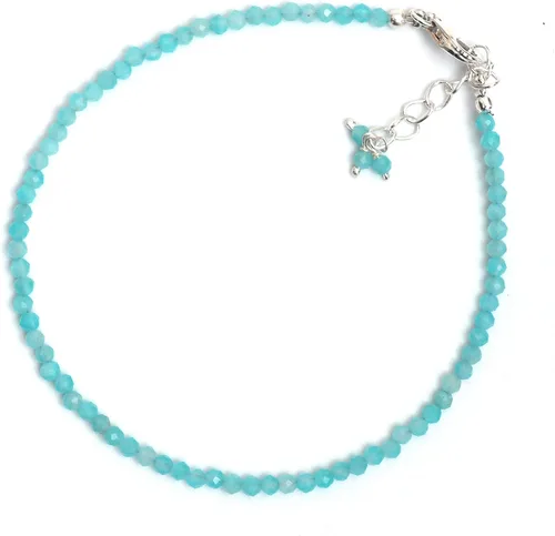 Miniatura 2 de Pulsera ajustable de plata esterlina 925 con cuentas completas para mujer, cuentas de piedras preciosas naturales, pulsera delicada, regalo