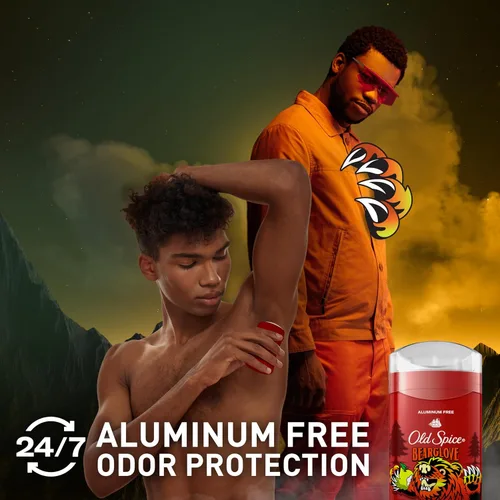 Miniatura 3 de Old Spice Desodorante sin aluminio para hombres, protección contra olores 24/7, frescura 24/7 y aroma duradero, se pone claro, Bearglove con aroma