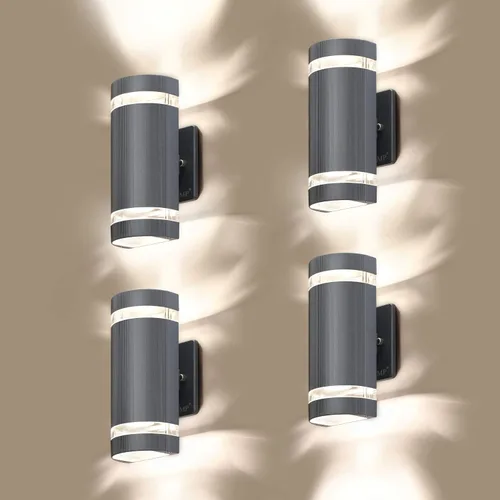 Miniatura 9 de Luces LED de pared para exteriores, arriba y abajo., Negro