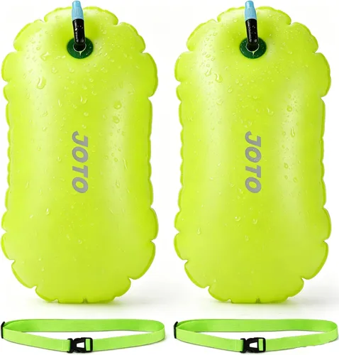 JOTO Paquete de 2 flotadores de natación para aguas abiertas, cinturón de seguridad con burbuja para natación con cintura ajustable, esnórquel,