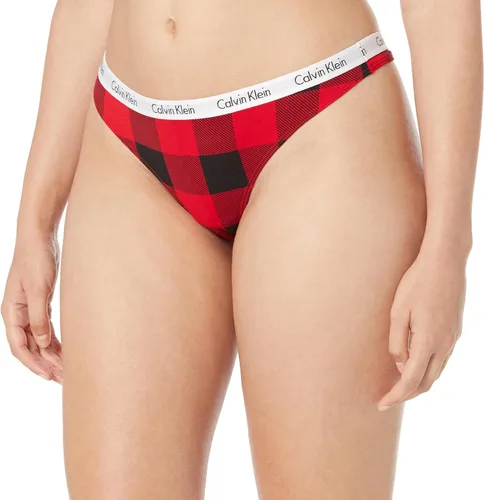 Miniatura 2 de Calvin Klein Tanga de algodón con logotipo de carrusel para mujer