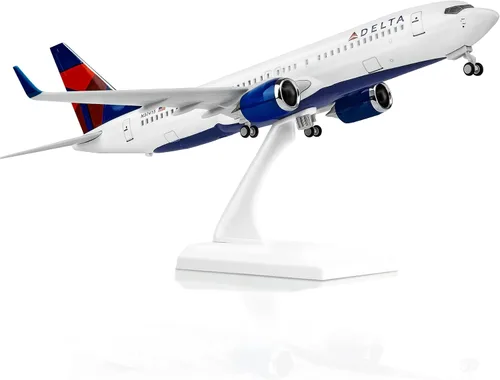 Miniatura 7 de Joylludan 1:130 Delta Plane Modelo Aleación Diecast Aviones con luz LED