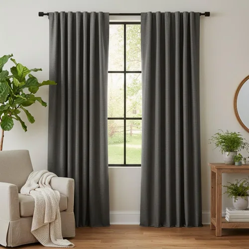 Miniatura 23 de RYB HOME Cortinas cortas opacas 100% marrones, 45 pulgadas de largo, 52 pulgadas de ancho, bloqueo de luz y aislamiento térmico para cocina